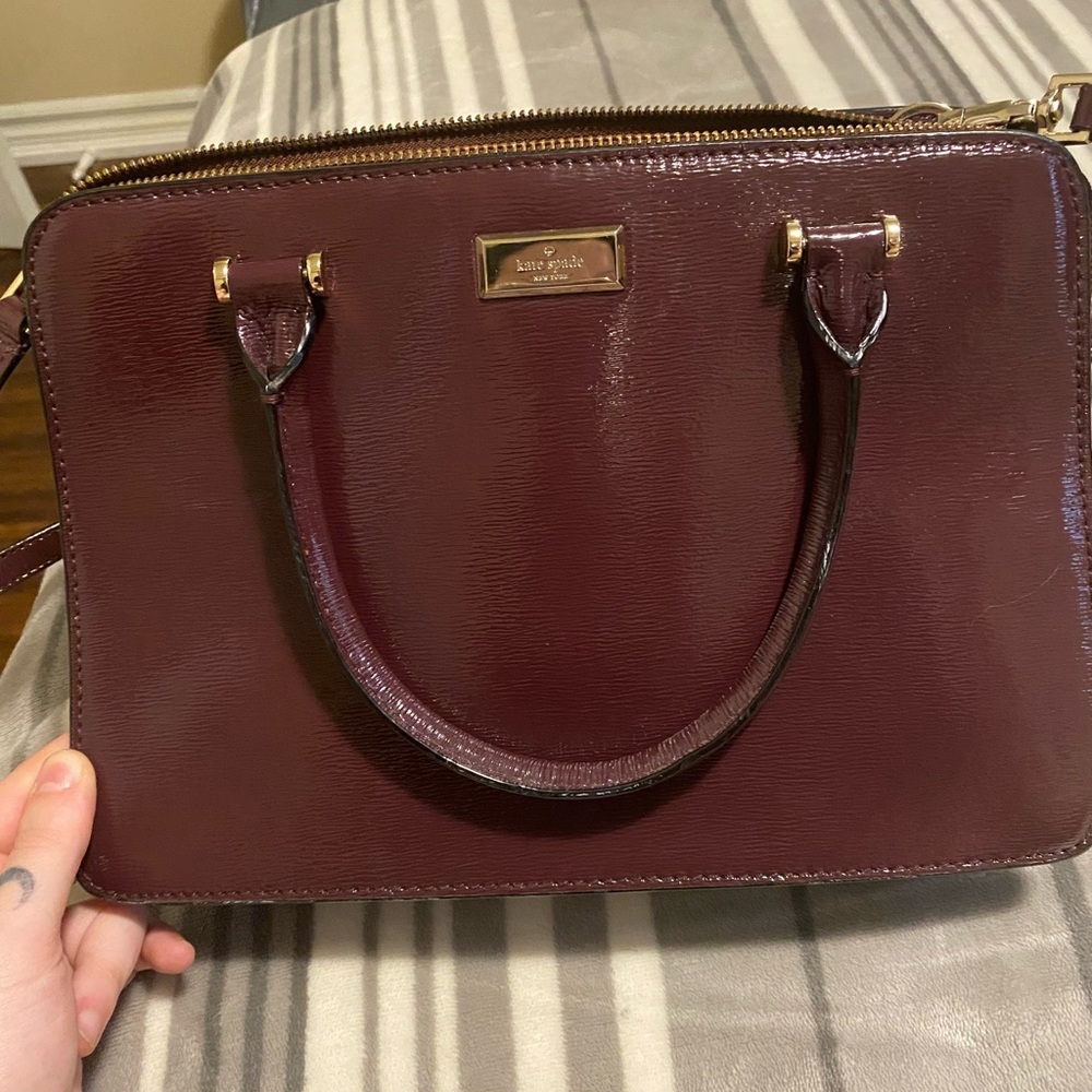 Burgundy Patent Leather Kate Spade Bag